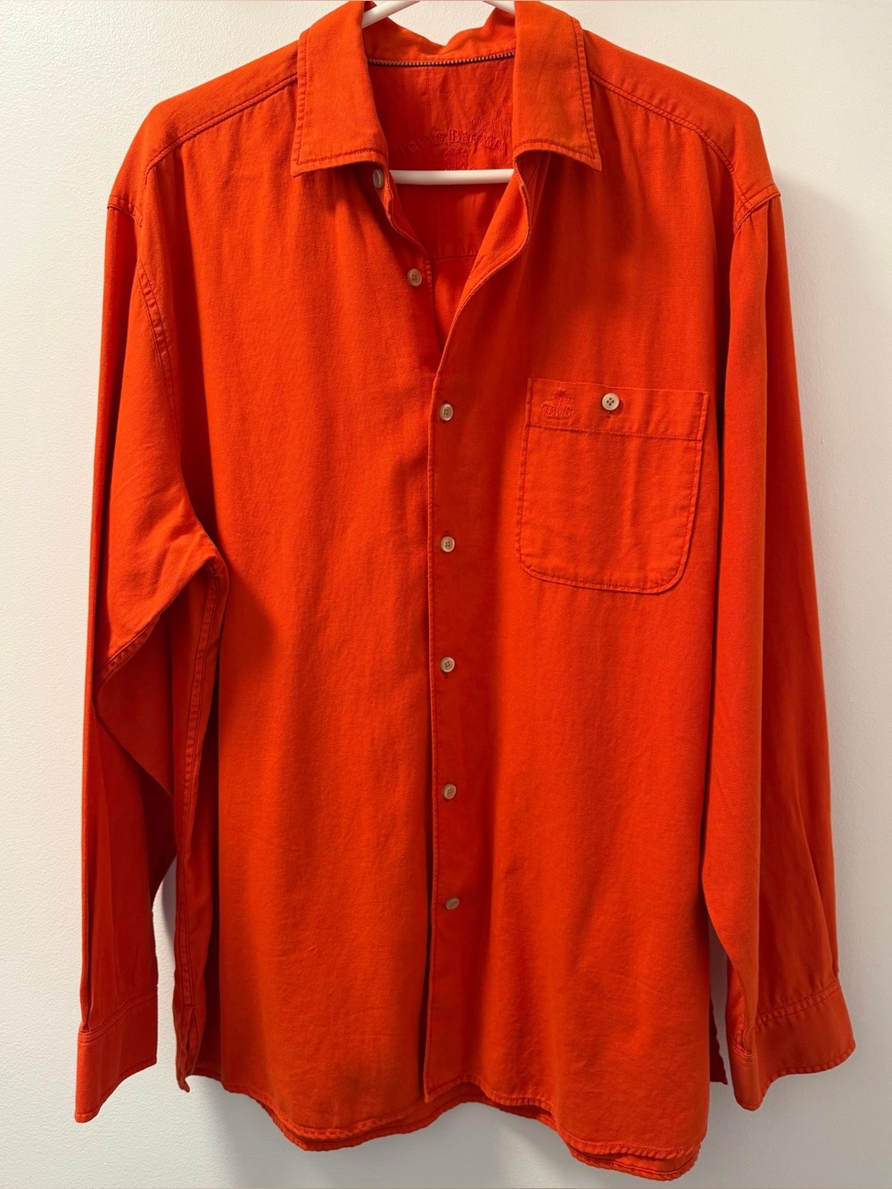 NWT Tommy Bahama Men's Long-Sleeve Button-Up Shirt Vibrant Island Orange  Size L